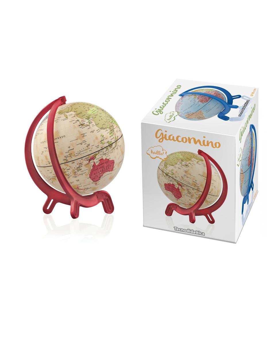 Mini globo terráqueo rojo carmín 3