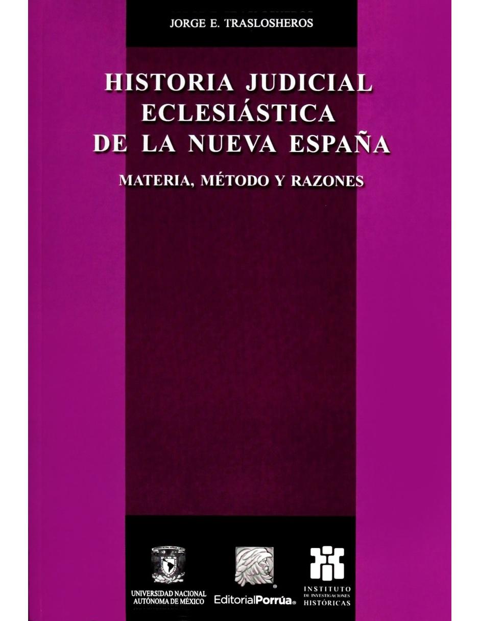 Libro Historia Judicial Eclesiástica De La Nueva España