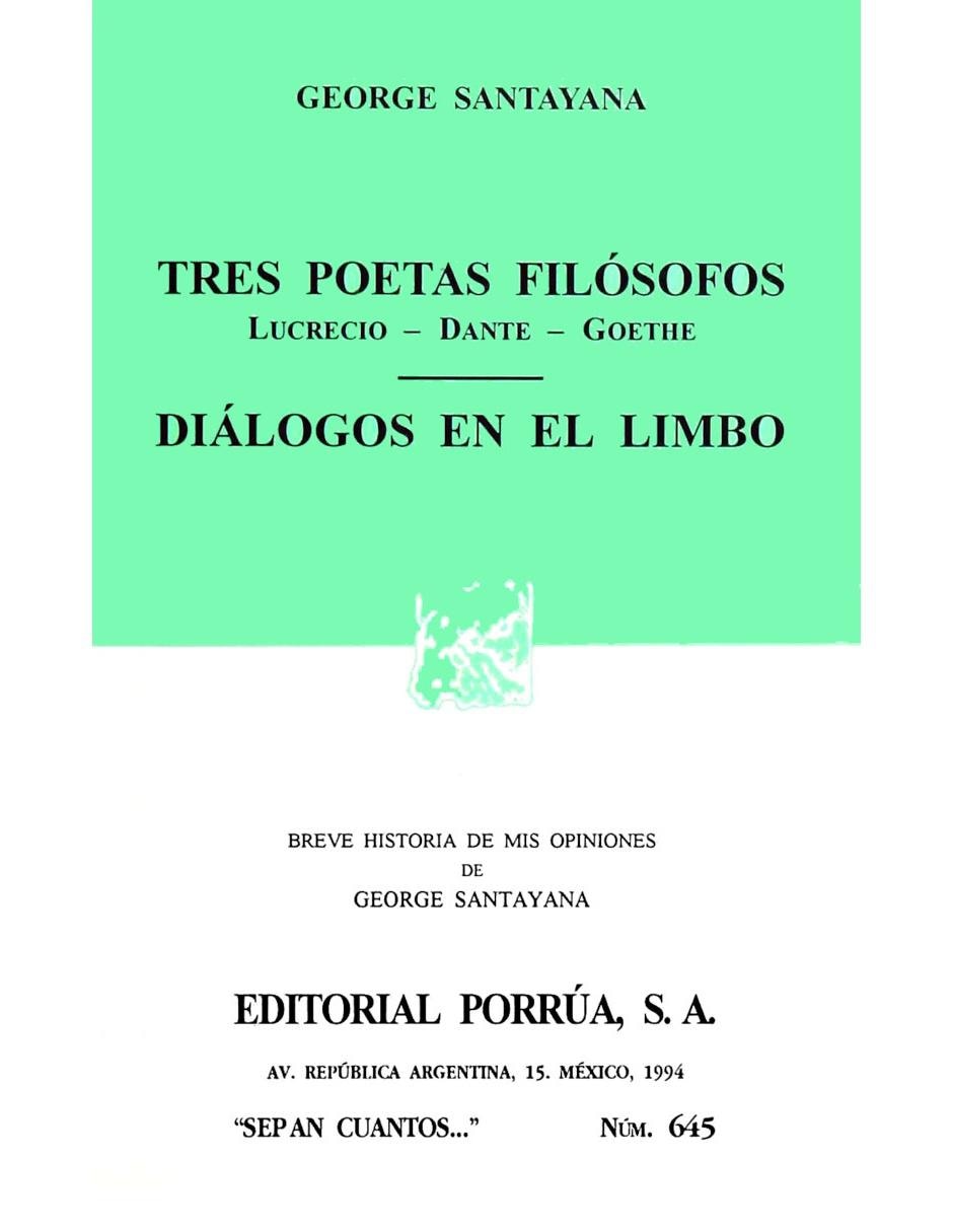 Tres Poetas Filósofos Lucreciodante Goethe (Sc645)