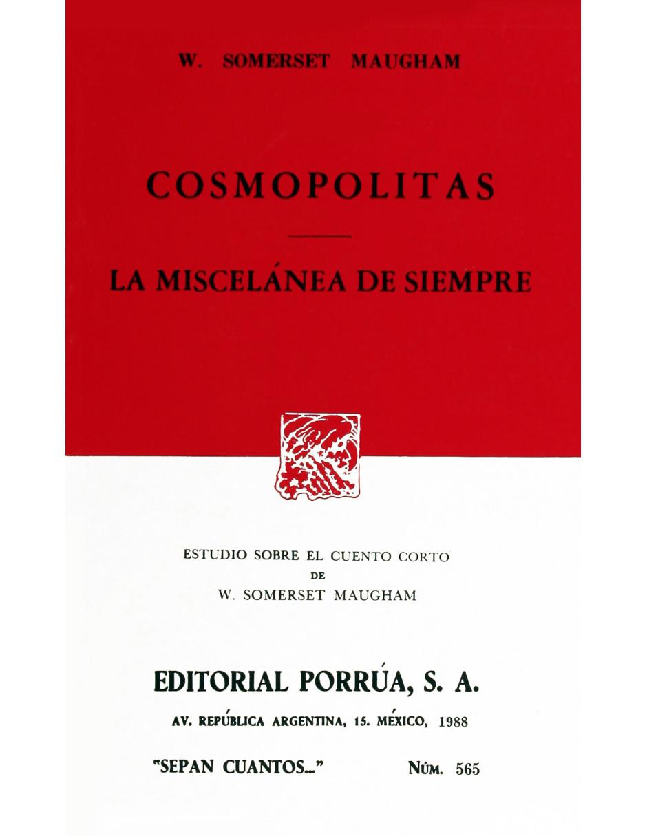 Libro Cosmopolitas - La Miscelánea de Siempre