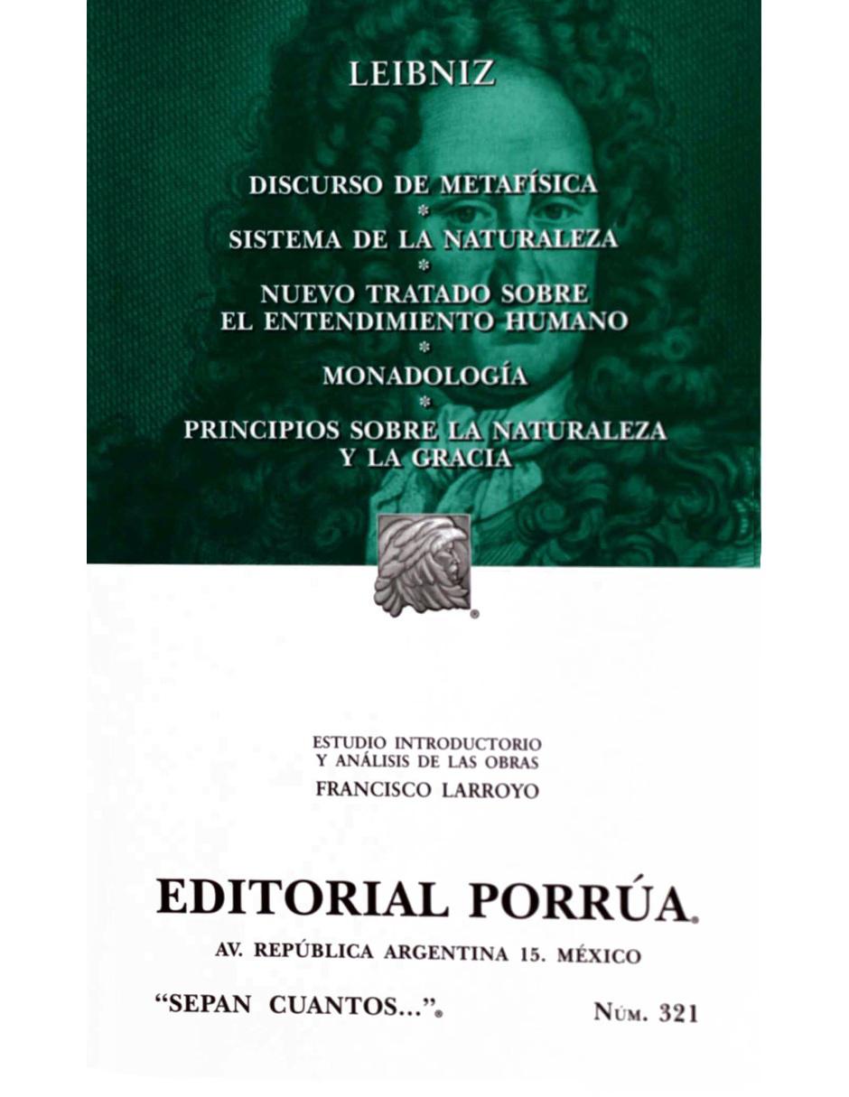Discurso de Metafísica · Sistema de la Naturaleza · Nuevo Tratado Sobre el Entendimiento Humano 1