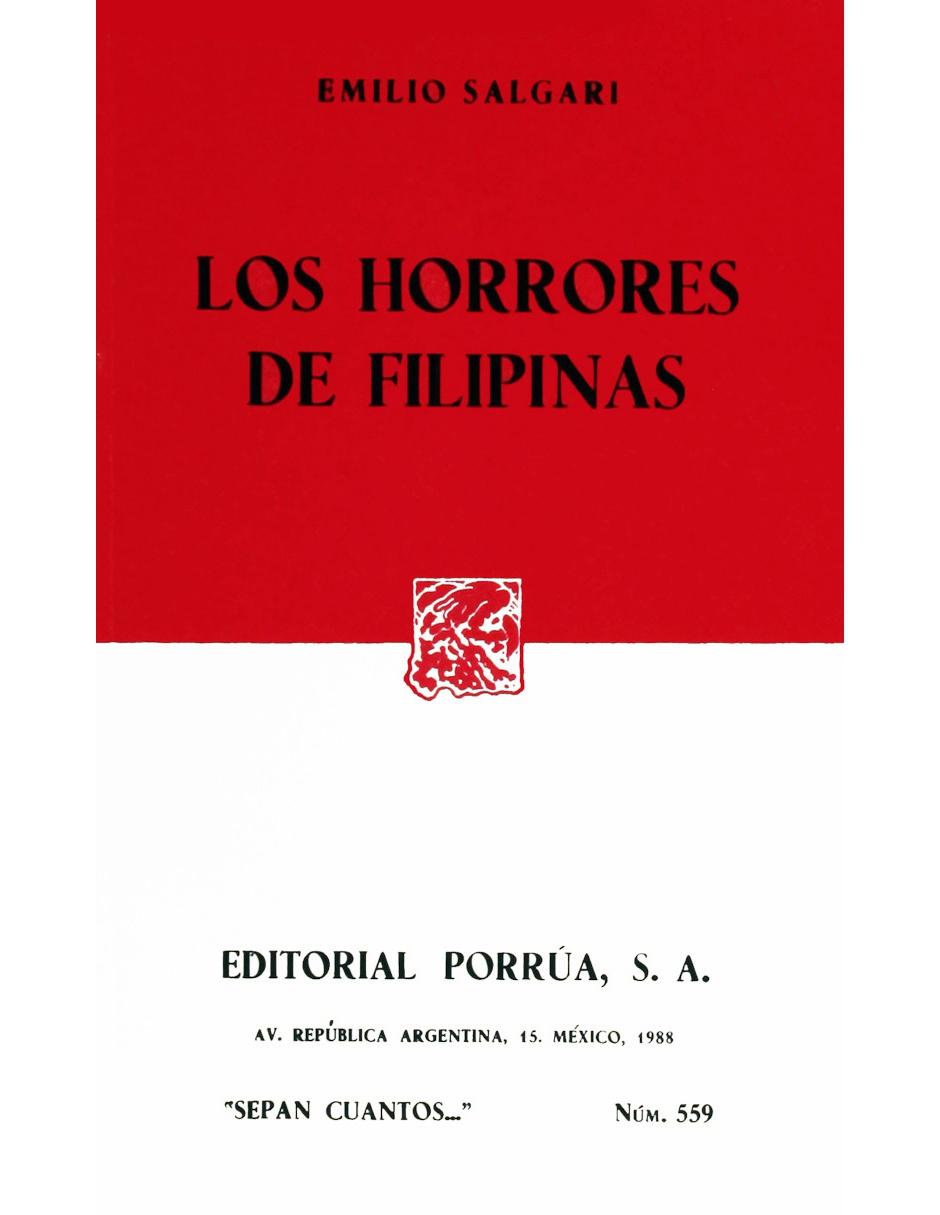 Libro Los Horrores de Filipinas