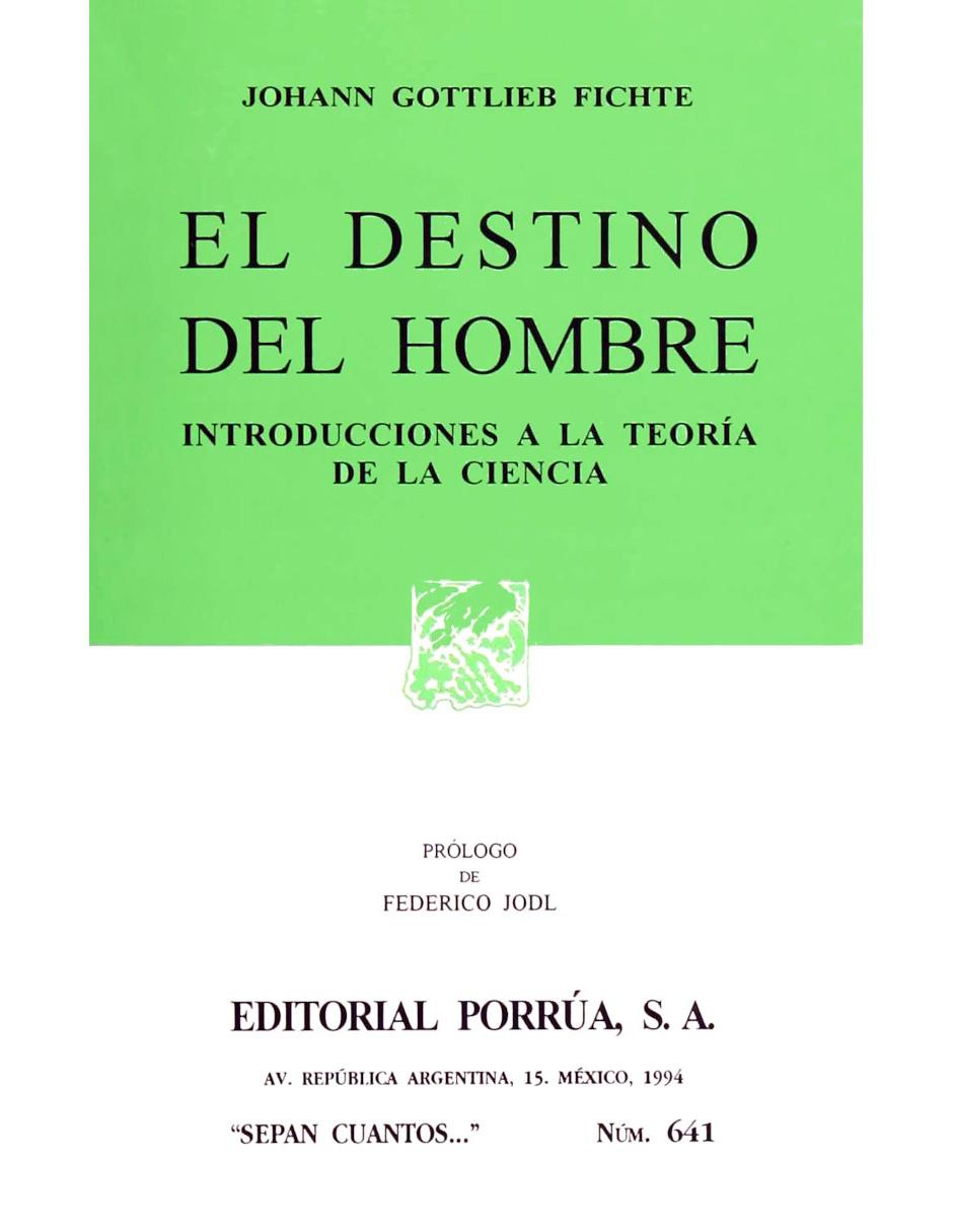 Destino Del Hombre, El (Sc641)