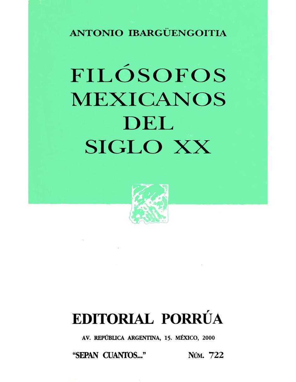 Revista Filosofos Mexicanos Del Siglo Xx