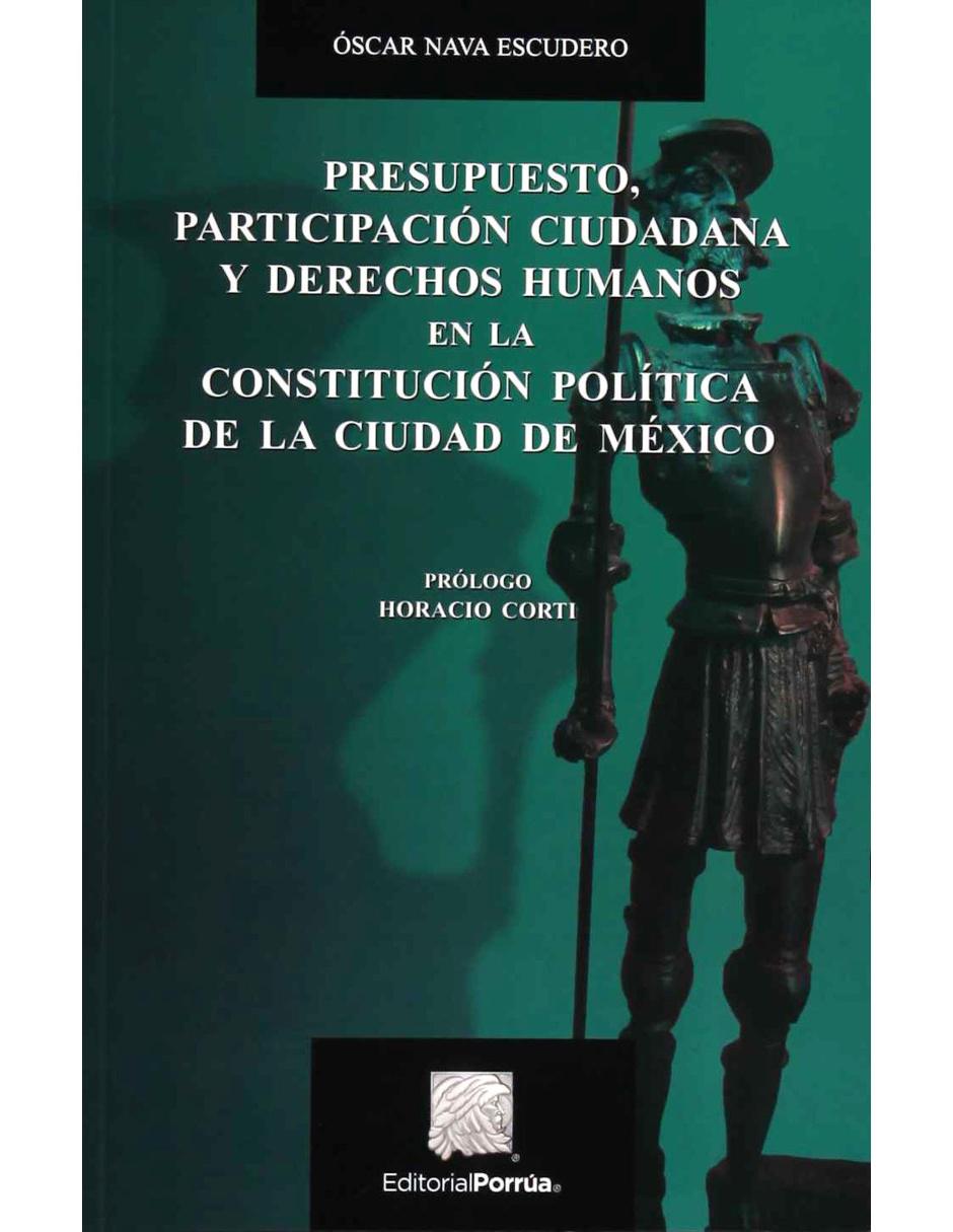 Libro Presupuesto, participación ciudadana y derechos humanos en la constitución política de la ciudad de México