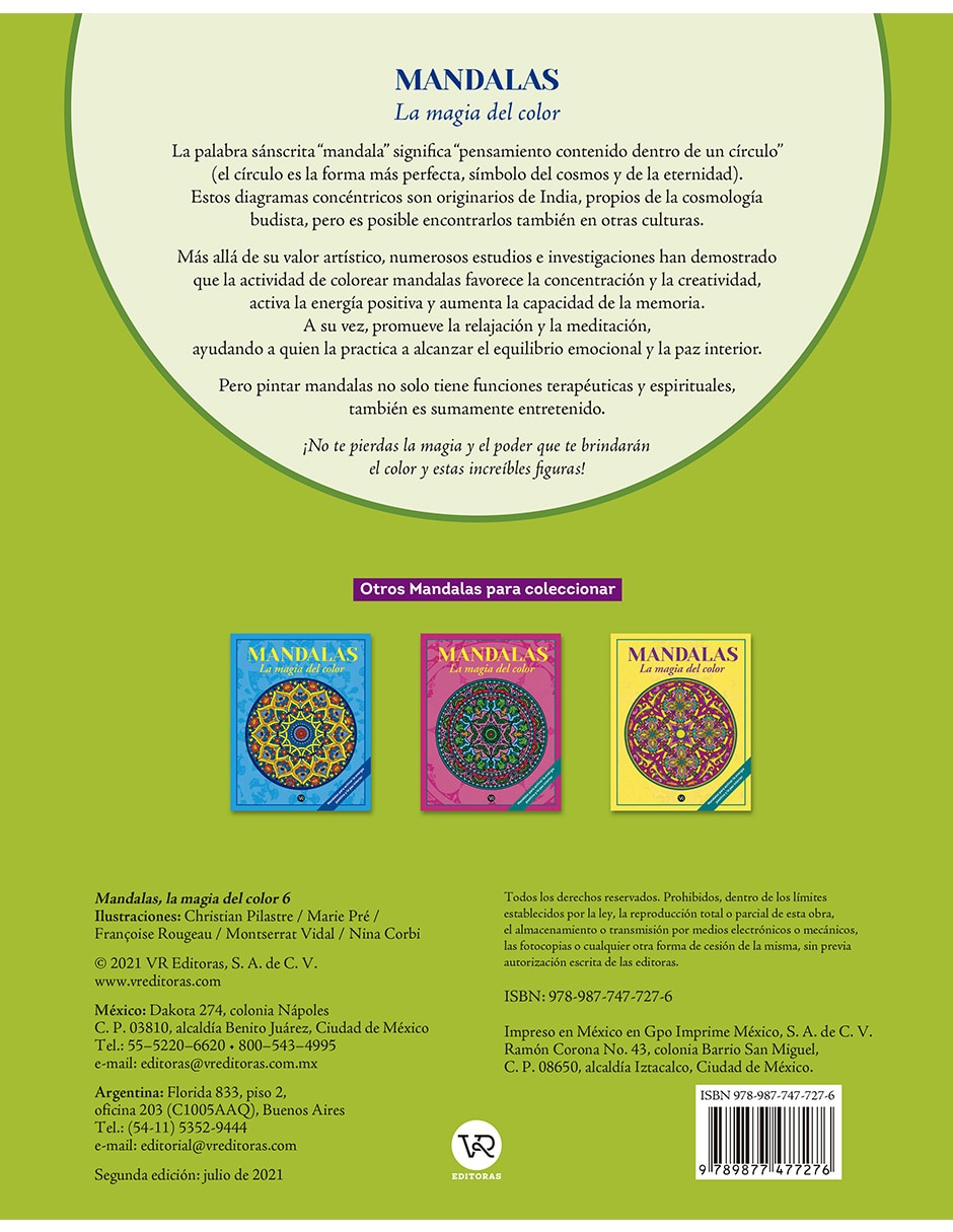 Libro Mandalas: la magia del color 6 de Gloria Falcón de Gloria Falcón 2