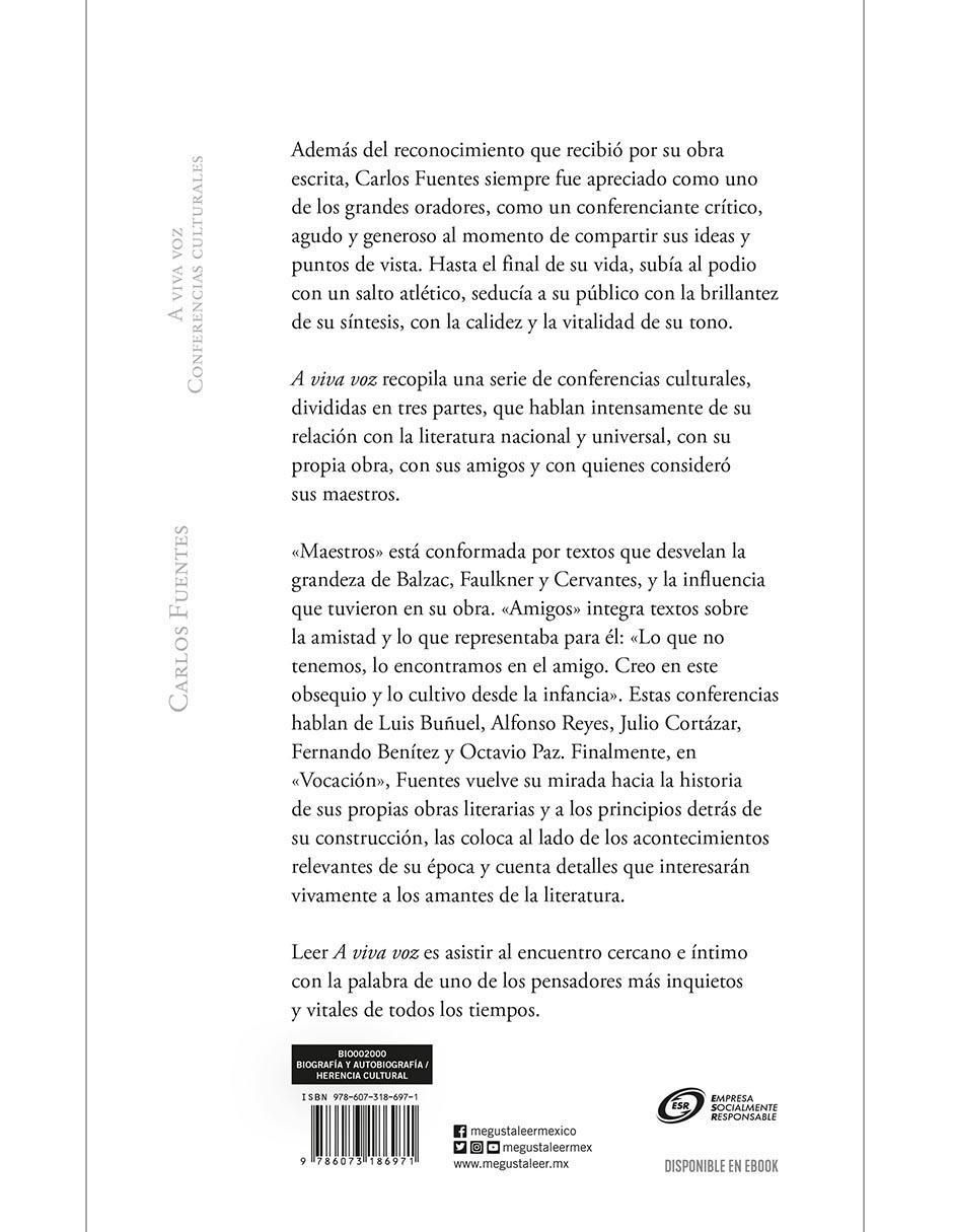 Libro A viva voz de Carlos Fuentes 2