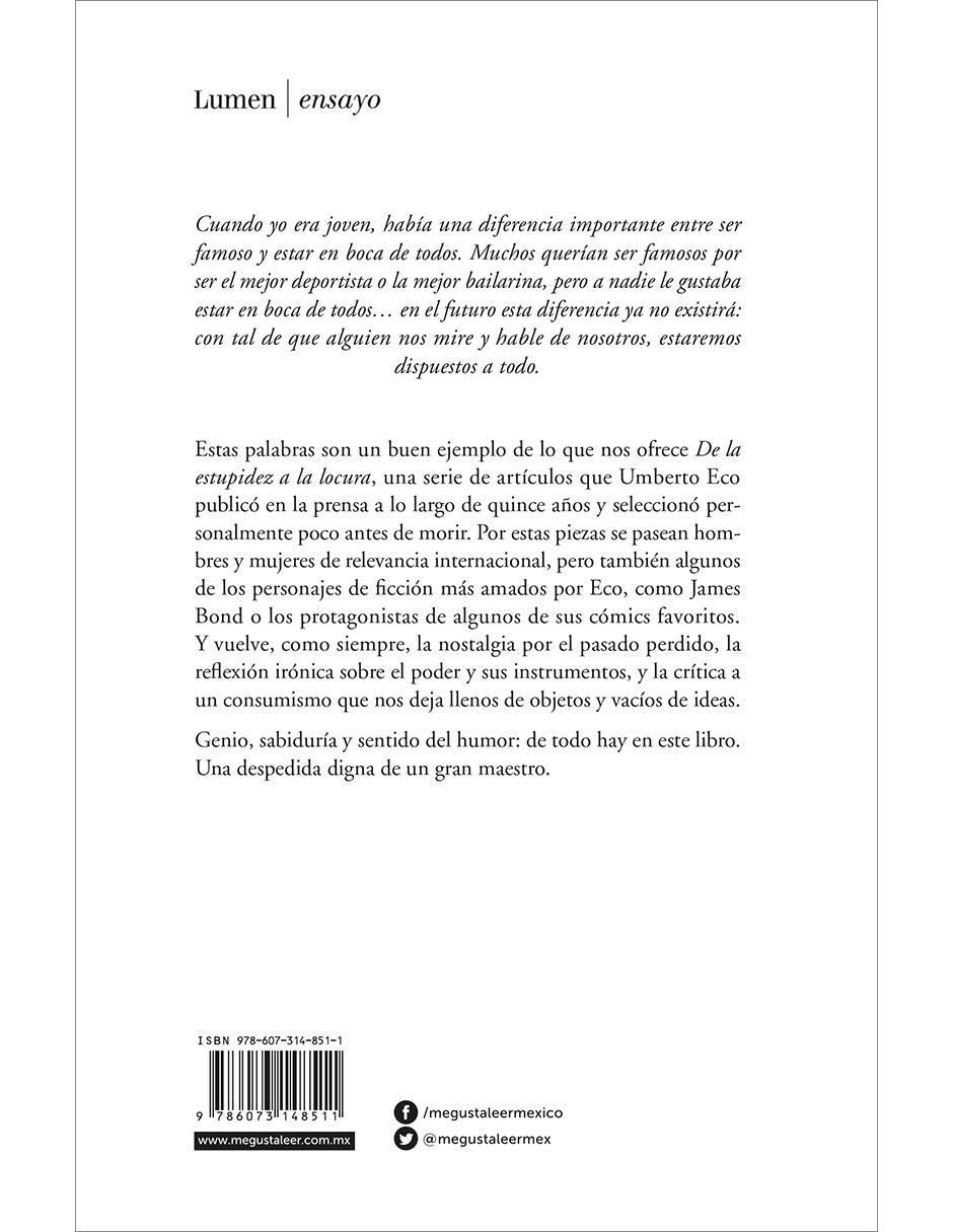 Libro De la estupidez a la locura de Umberto Eco 2