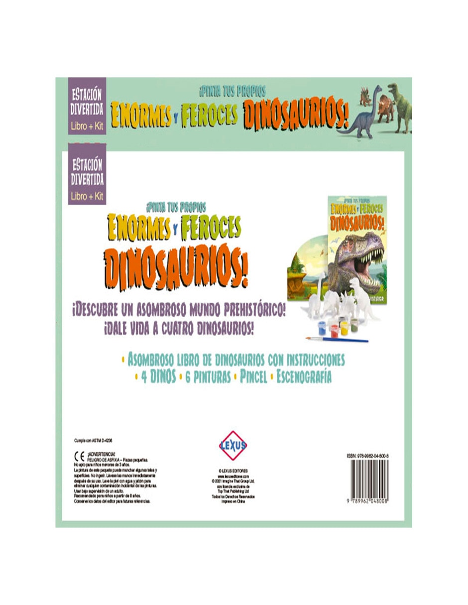 Libro Pinta tus propios y feroces dinosaurios de Lexus 2