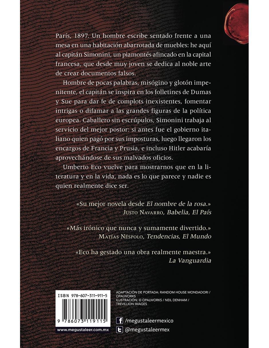 Libro El cementerio de Praga de Umberto Eco 2