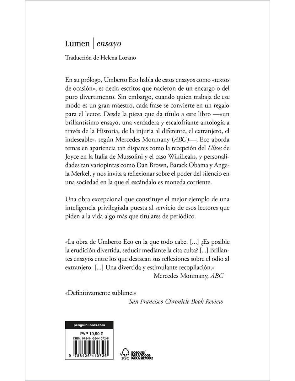 Libro Construir al enemigo de Umberto Eco 2