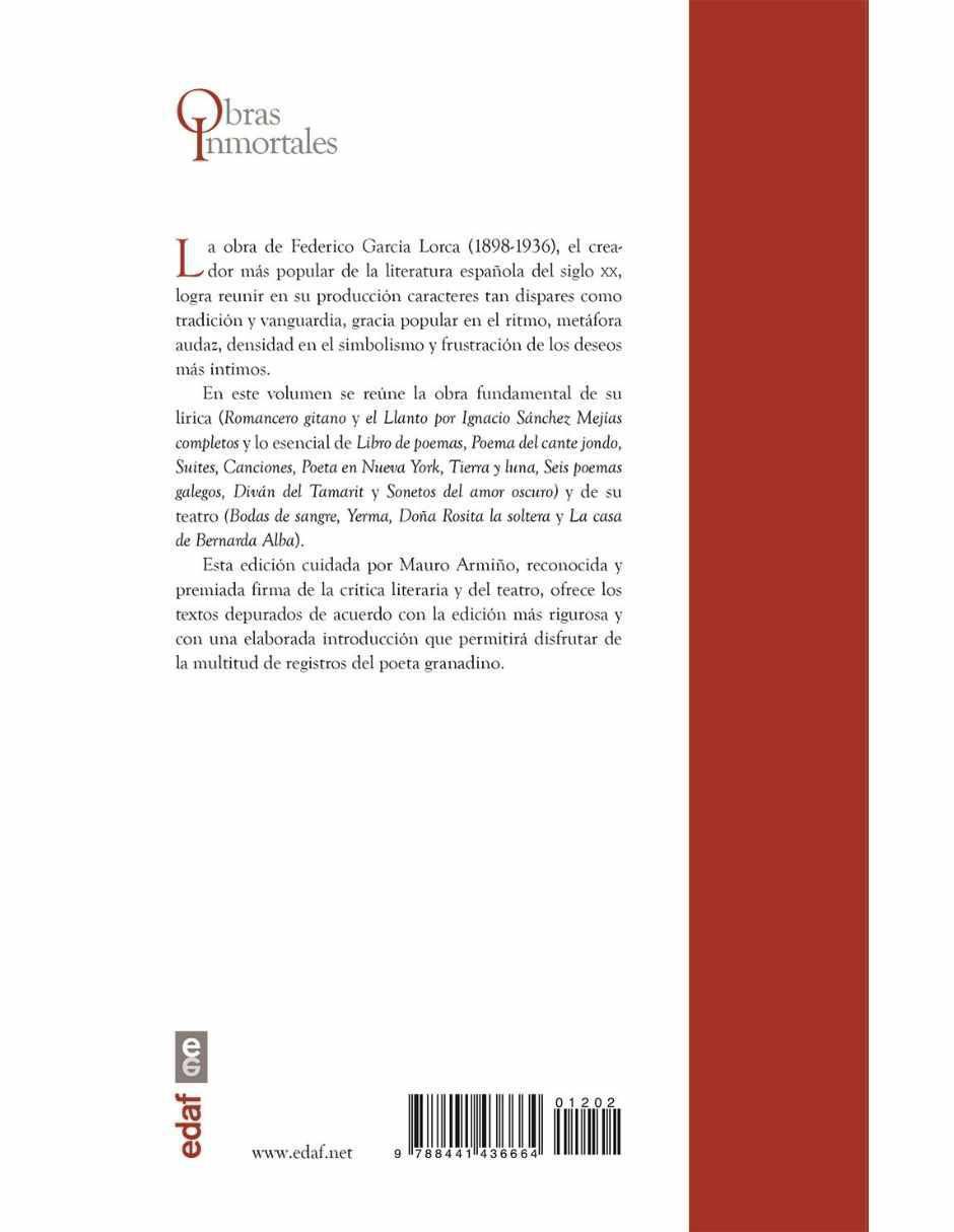 Libro Lorca Esencial de Federico García Lorca 2