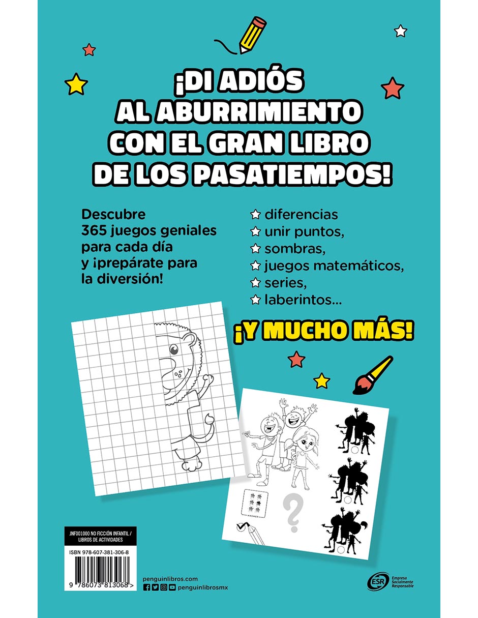Libro El gran libro de los pasatiempos: 365 actividades para niños y niñas de Kids 2