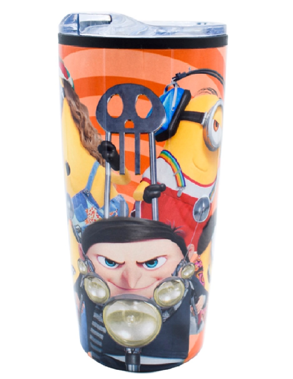 Termo de acero inoxidable con tapa push pull 450 ml