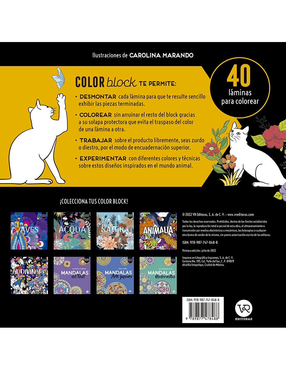 Libro Color Block Cats de Carolina Marando 2