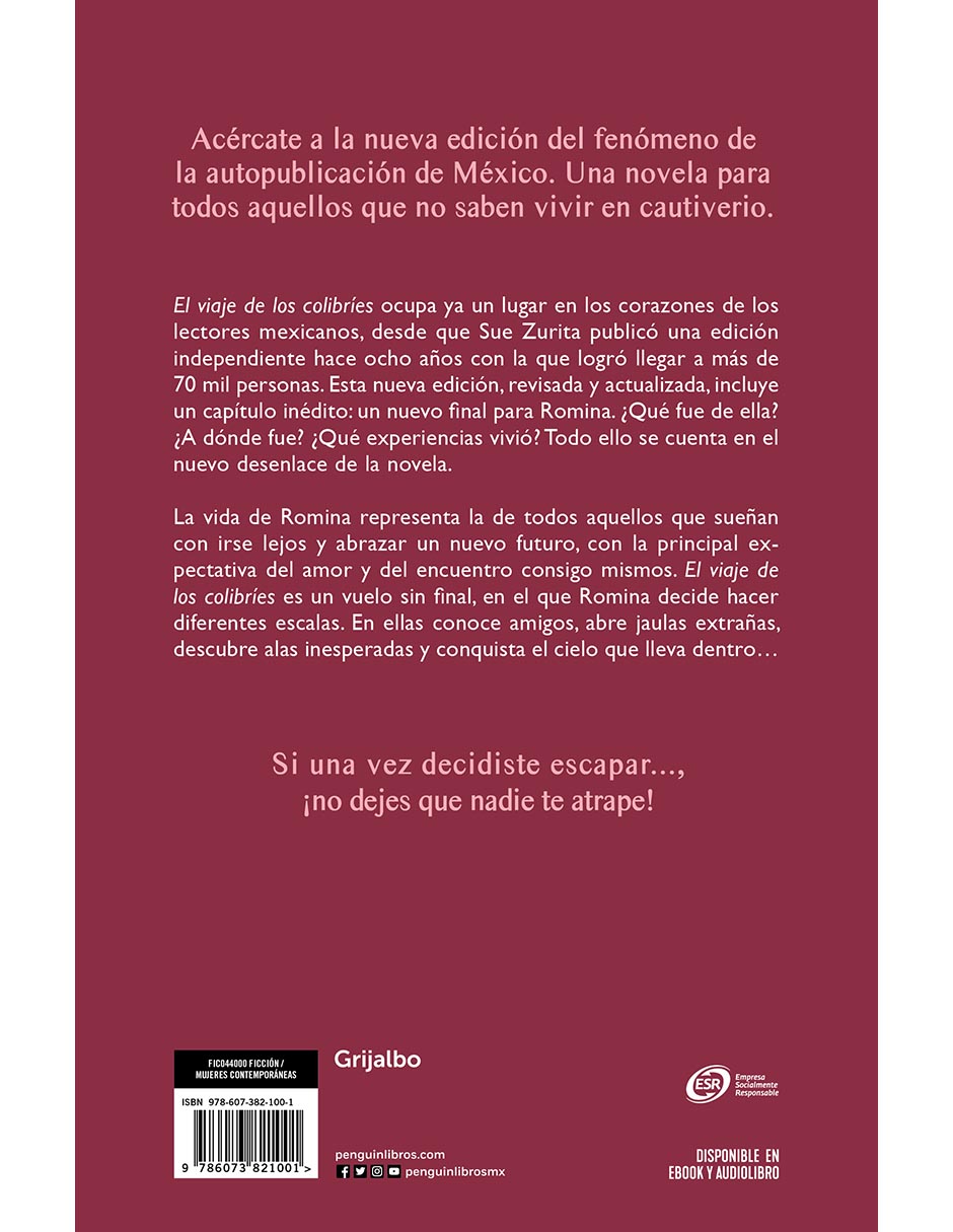 Libro El viaje de los colibríes de Sue Zurita 2