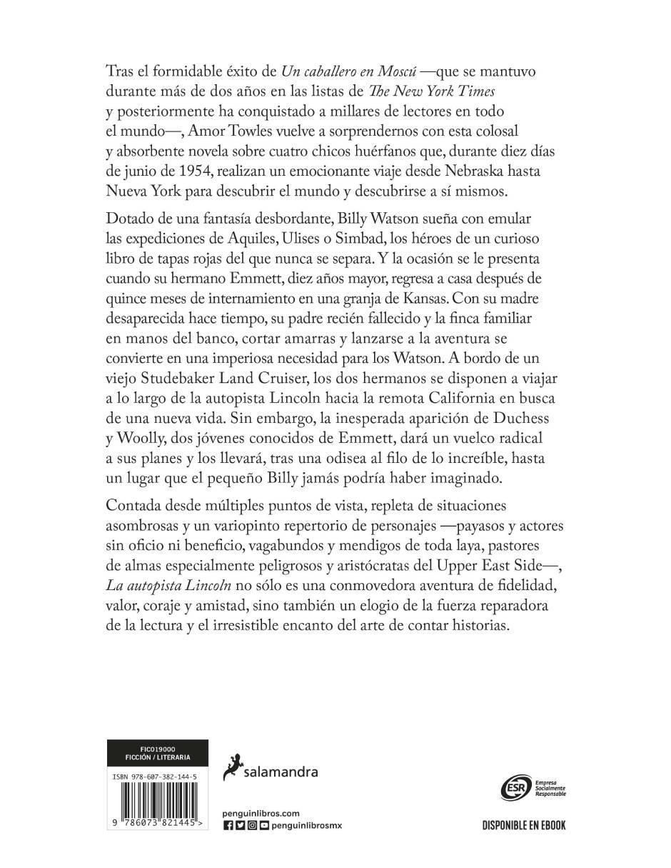 Libro La autopista lincoln de Amor Towles 3