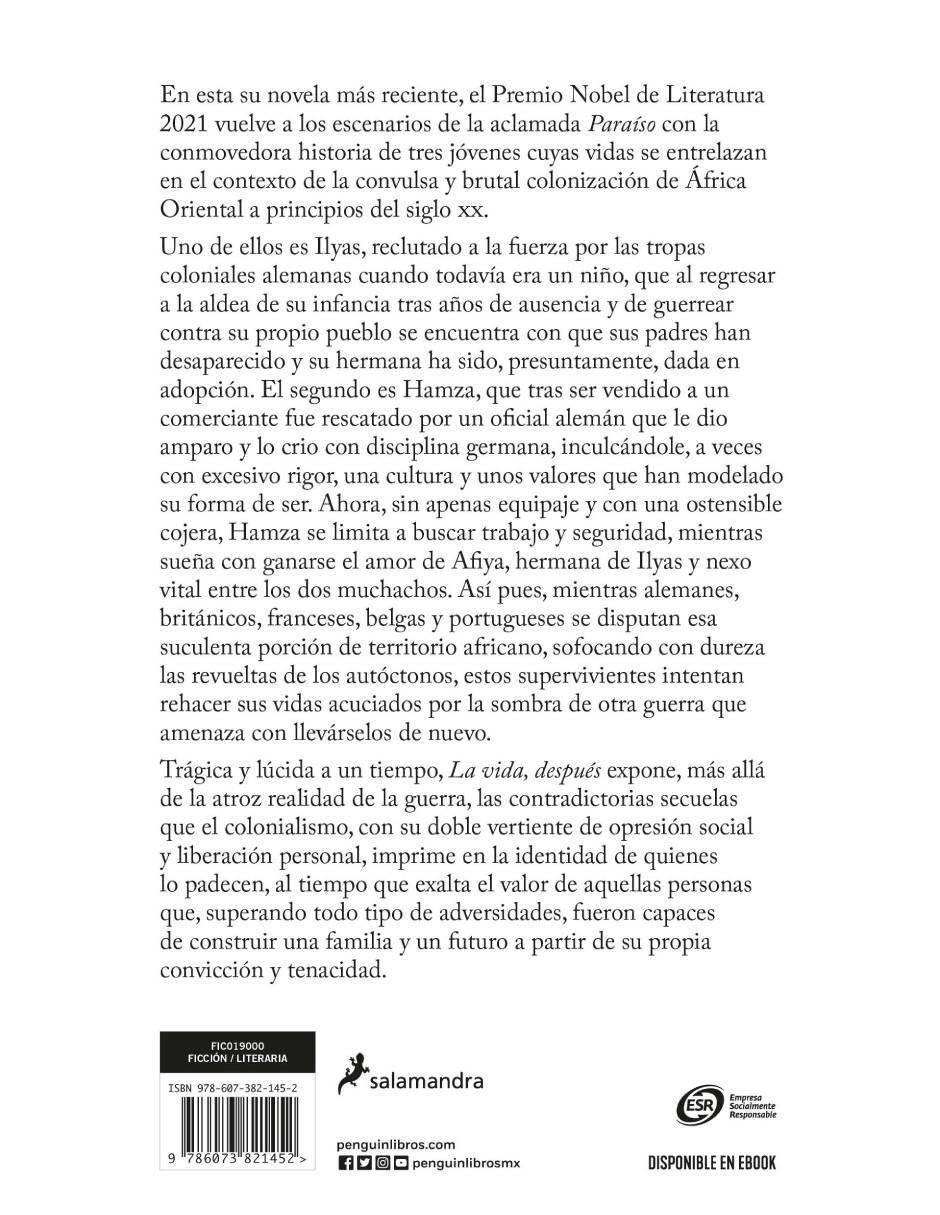 Libro La vida, después de Abdulrazak Gurnah 3
