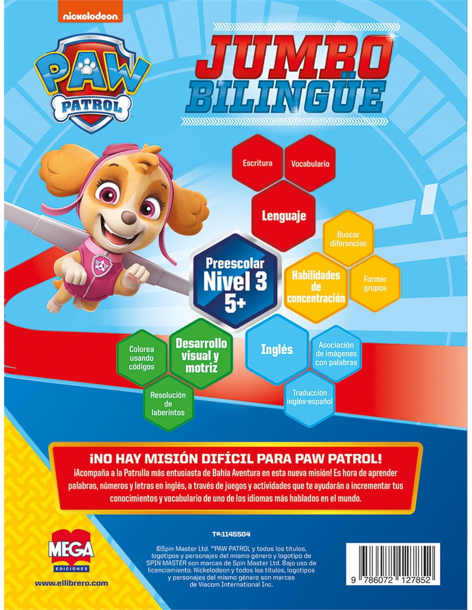 Libro Jumbo bilingüe paw patrol de Marco Antonio Vergara Salgado 2
