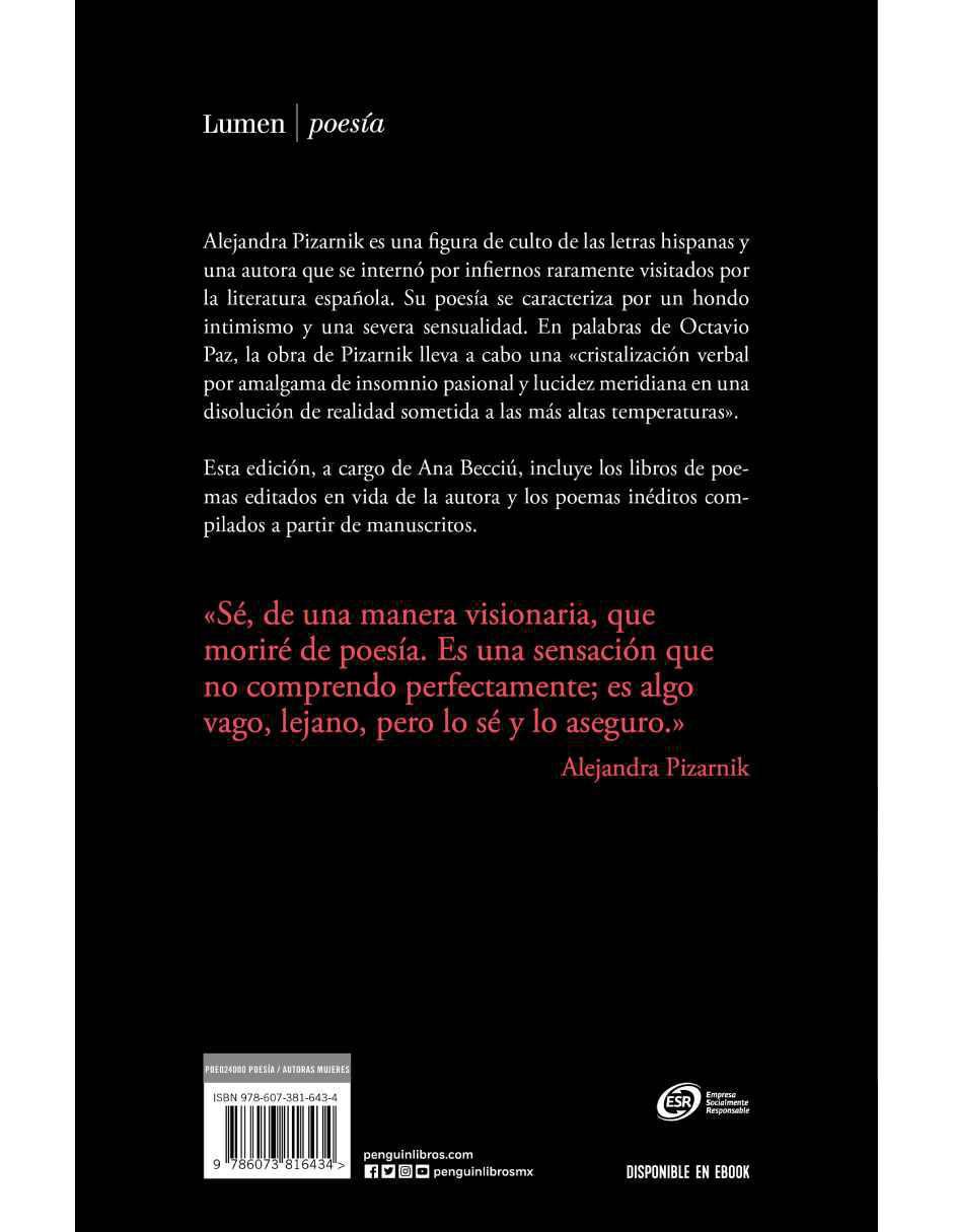 Libro Poesía completa de Alejandra Pizarnik 2