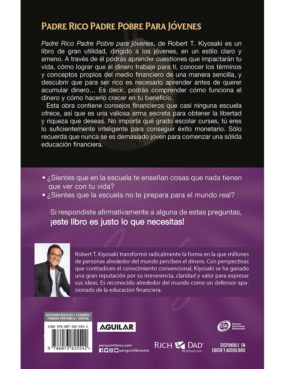 Libro Padre rico padre pobre para jóvenes de Robert T. Kiyosaki 2