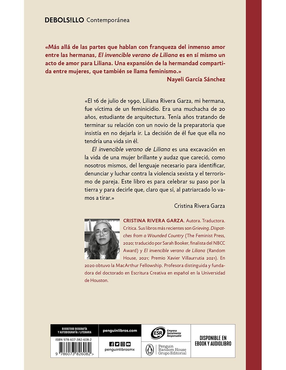 Libro El invencible verano de liliana de Cristina Rivera Garza 1