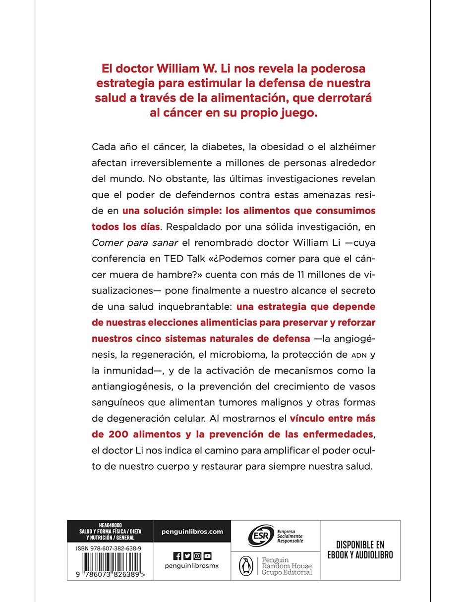 Libro Comer para Sanar de Dr. William W. LI 2