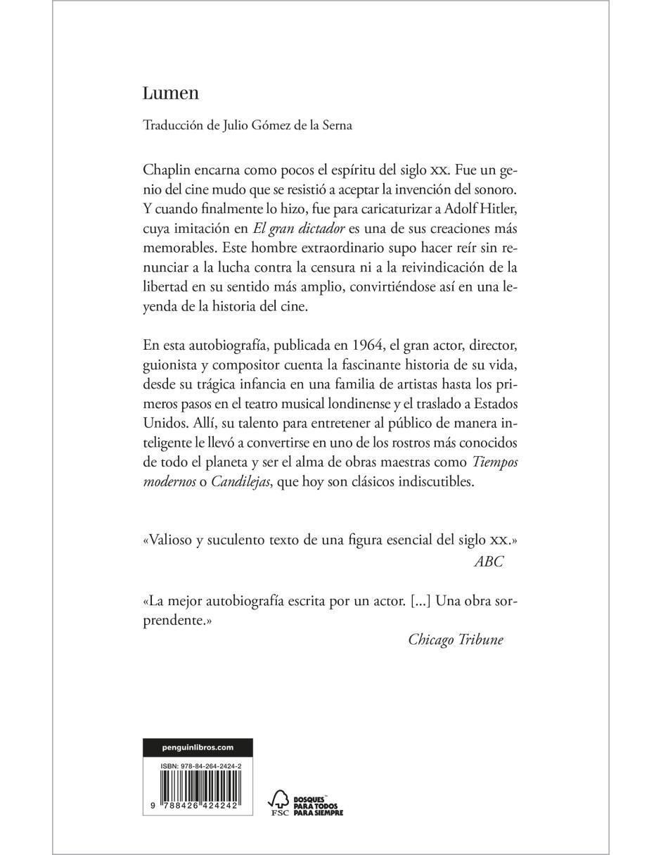 Libro Autobiografía de Charles Chaplin 3
