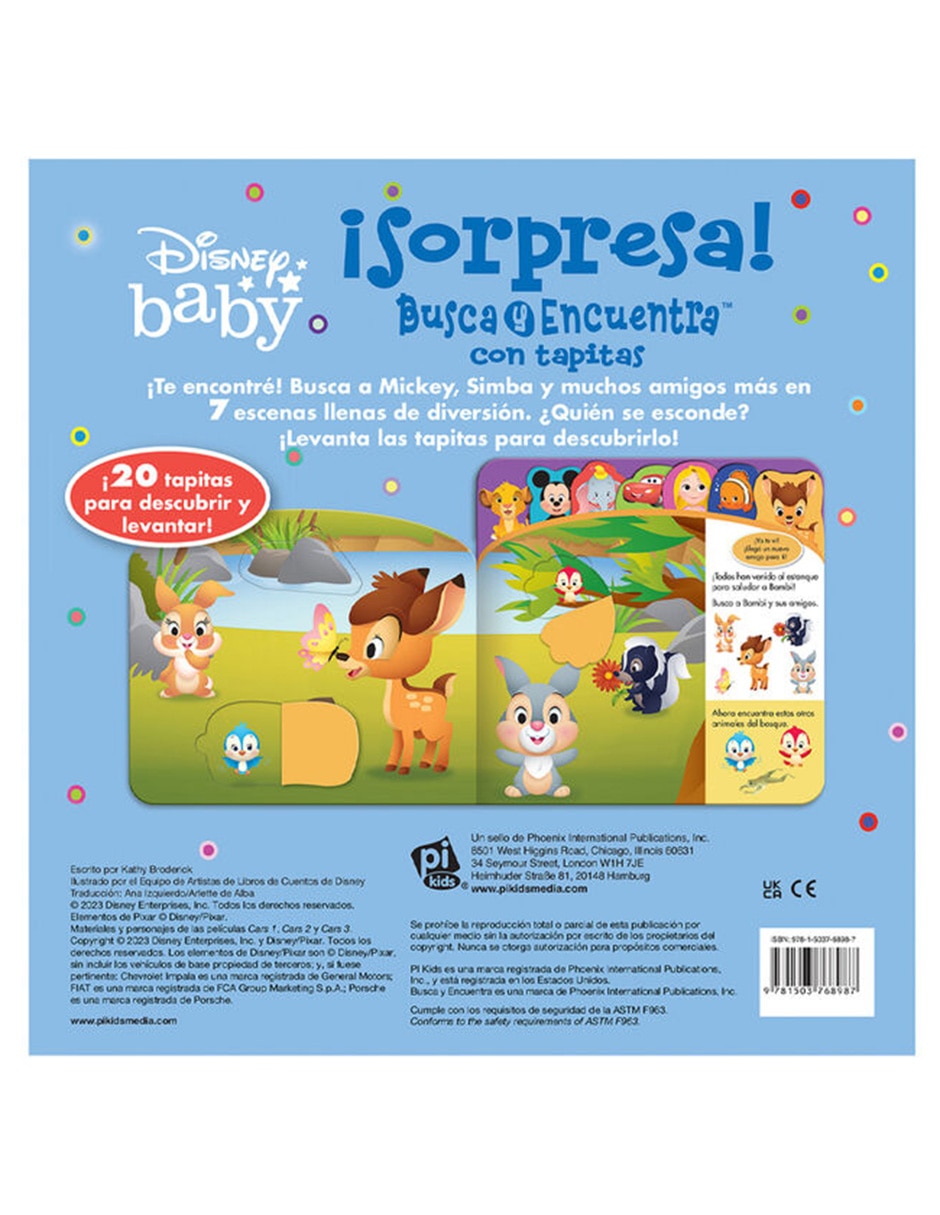 Libro Disney baby busca y encuentra con tapitas de Kathy Broderick 2