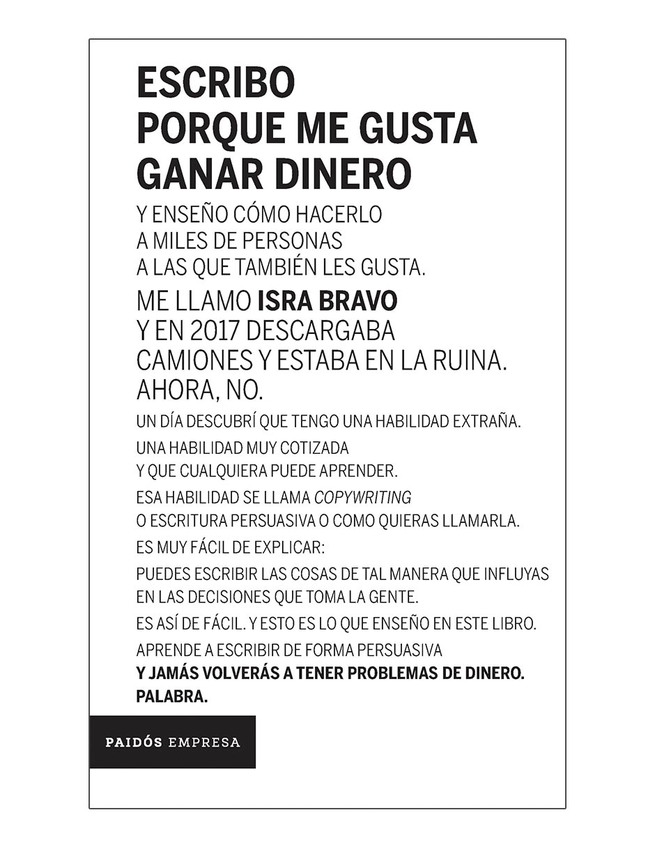 Libro Escribo porque me gusta ganar dinero de Isra Bravo
