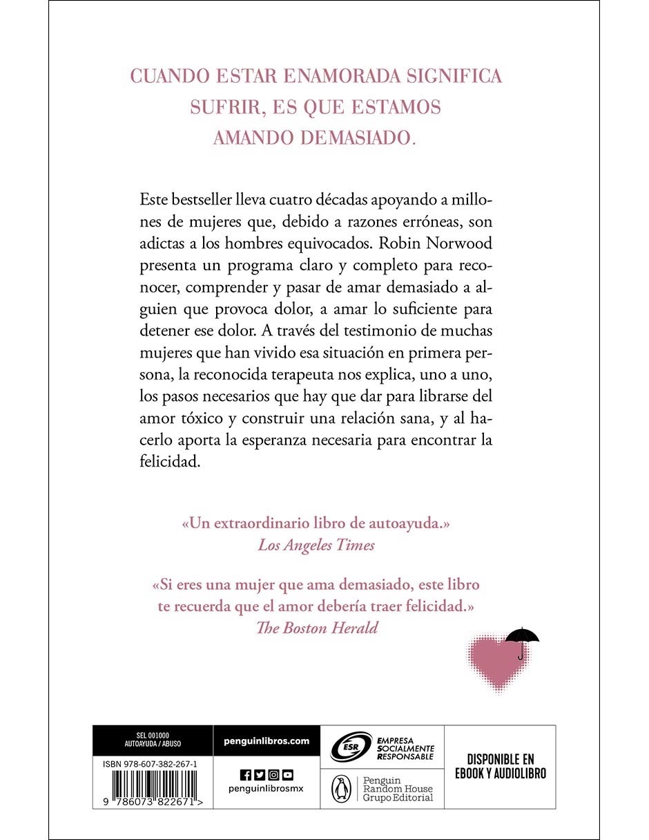 Libro Las mujeres que aman demasiado de Robin Norwood 2