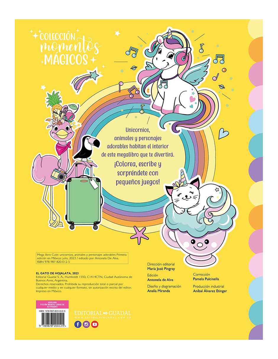 Mega Libro para Pintar Unicornios Animales y Personajes Adorables de Editorial Guadal 2