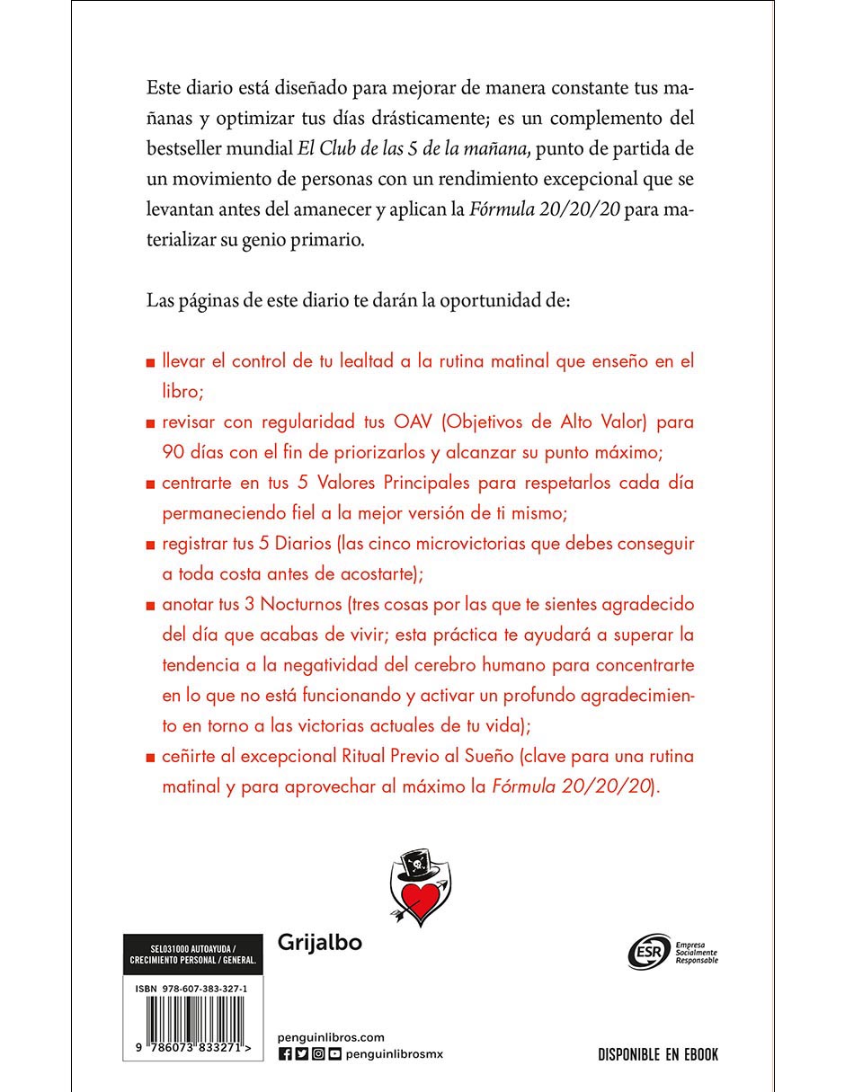 Libro El Club de Las 5 de La Manana Diario de Robin Sharma 2