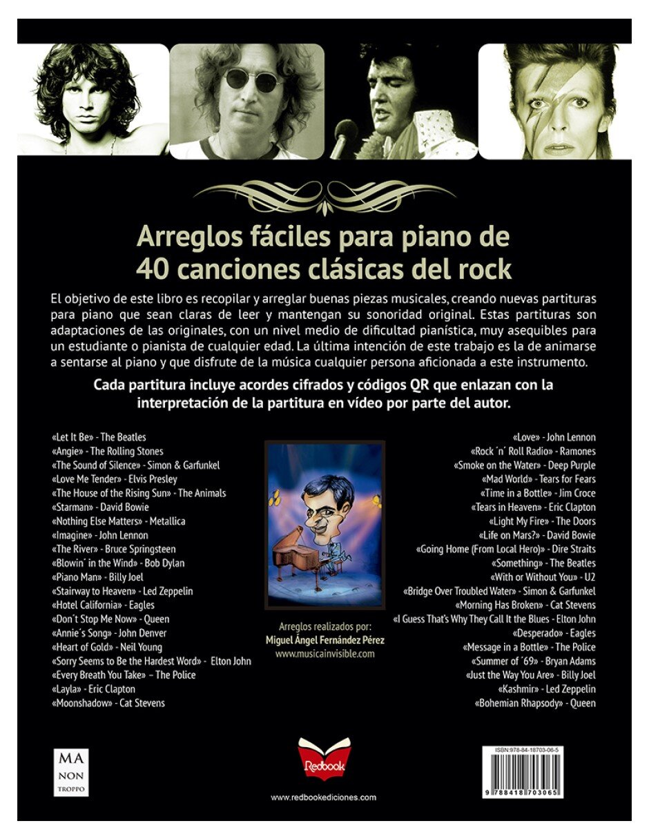 Libro Rock Classics. Partituras para aficionados al piano de Miguel Ángel Fernández Pérez 2