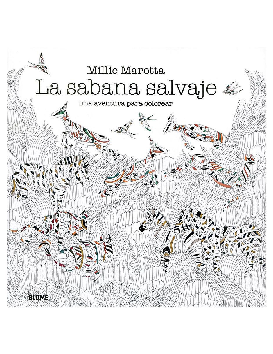 Libro La Sabana Salvaje Una aventura para Colorear de Millie Marotta