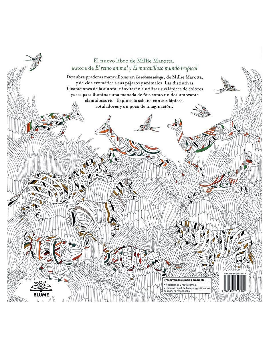 Libro La Sabana Salvaje Una aventura para Colorear de Millie Marotta 2