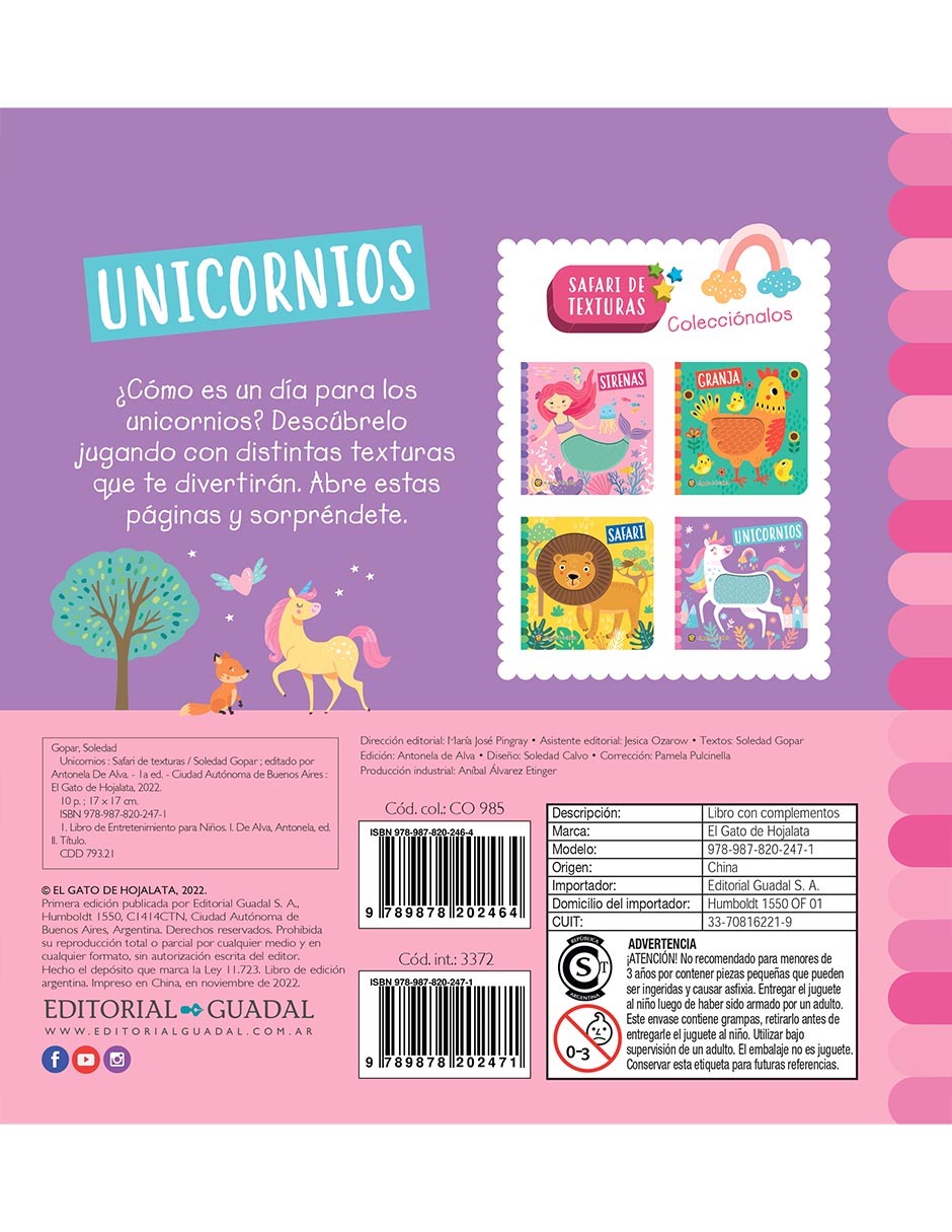 Libro Unicornios de Editorial Guadal 2