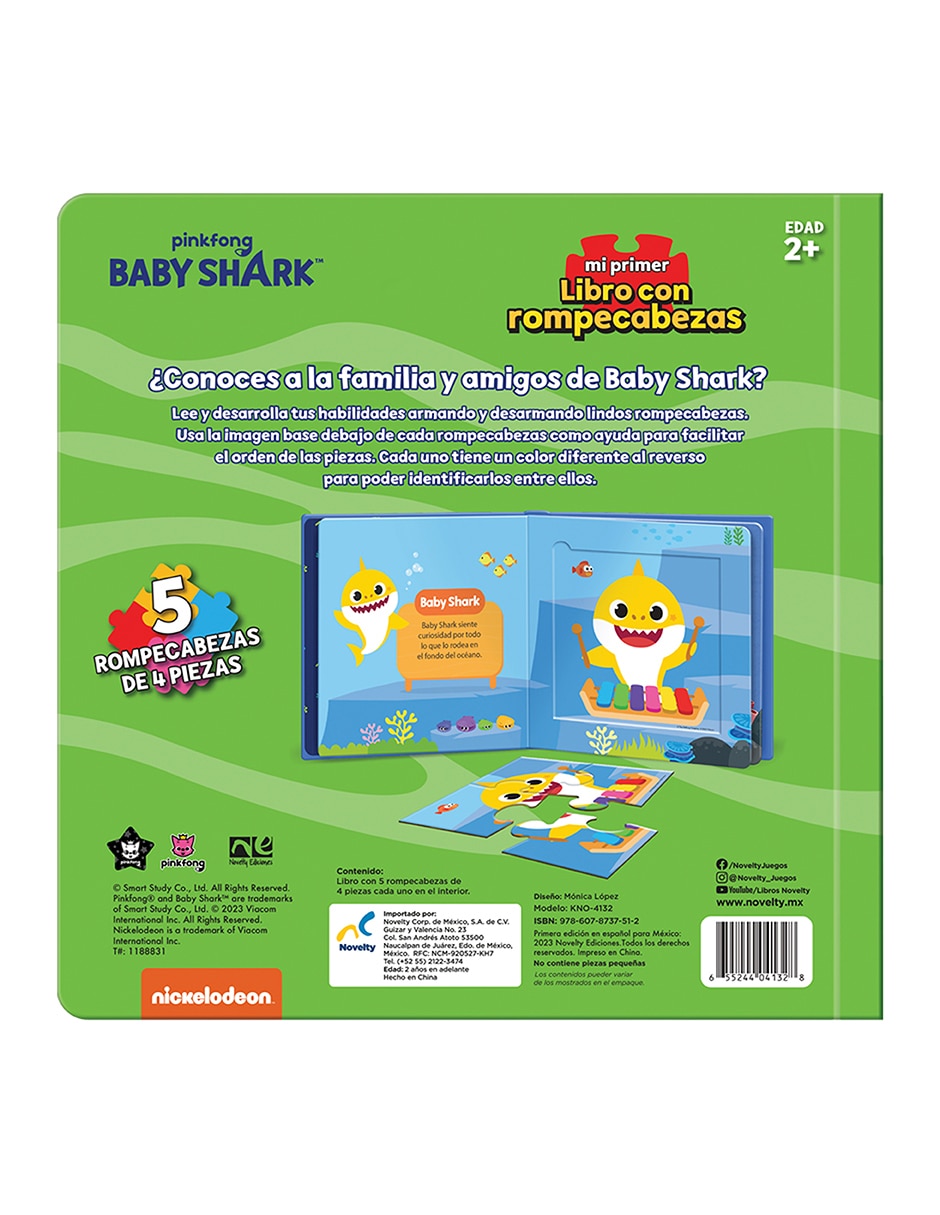 Libro con rompecabezas Baby Shark de 2
