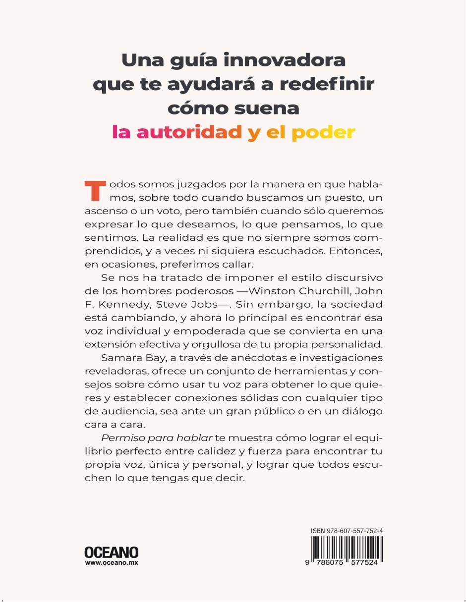 Libro Permiso para hablar. Dale poder a tu voz y transmite un mensaje memorable de Samara Bay 2