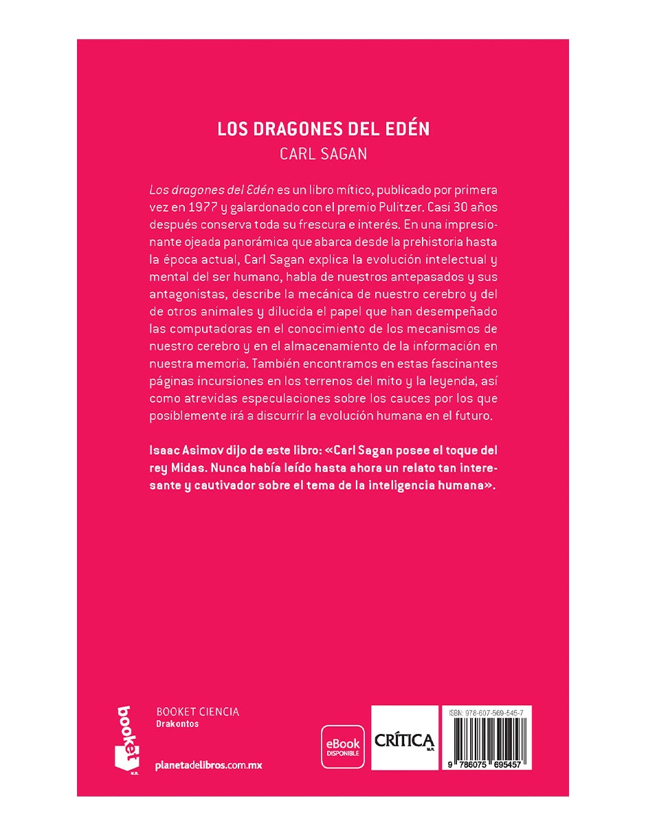 Libro Los dragones del Edén de Carl Sagan 2