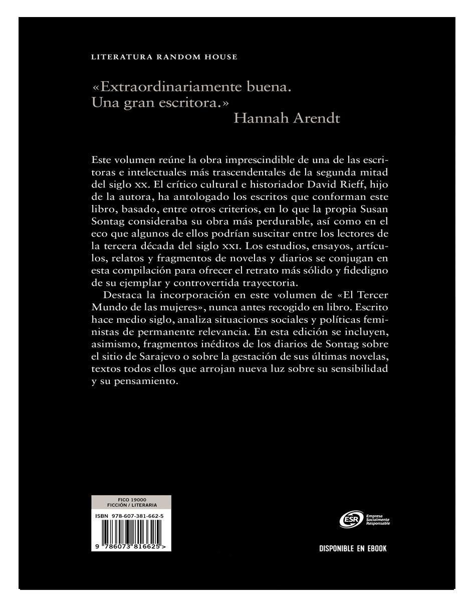 Libro Obra Imprescindible de Susan Sontag 2