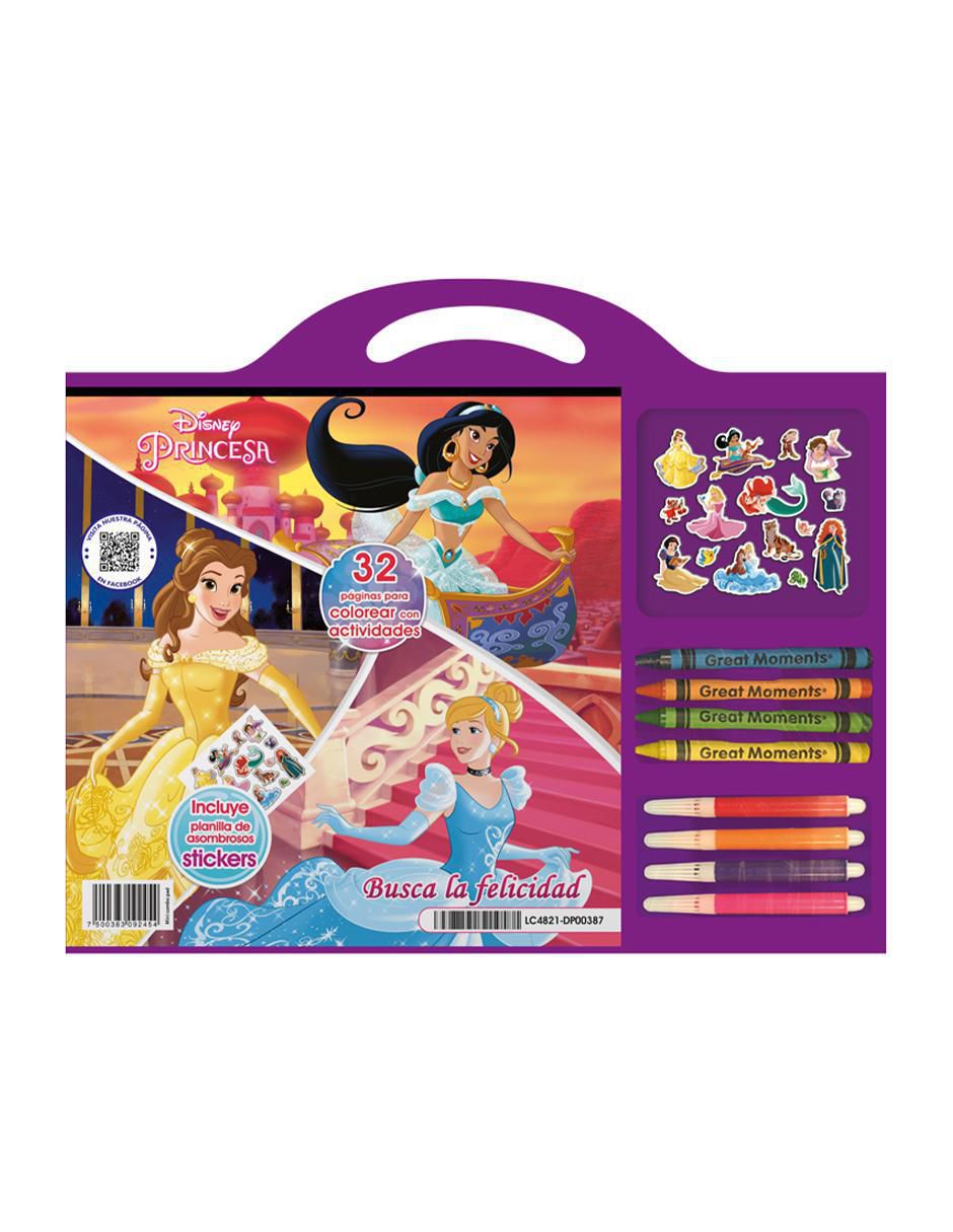 Cuaderno Para Colorear+Pegatinas Princesas Disney