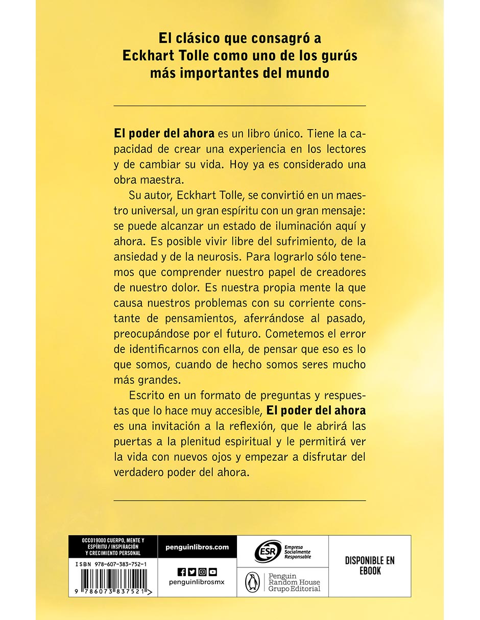 Libro El Poder del Ahora de Eckhart Tolle 2