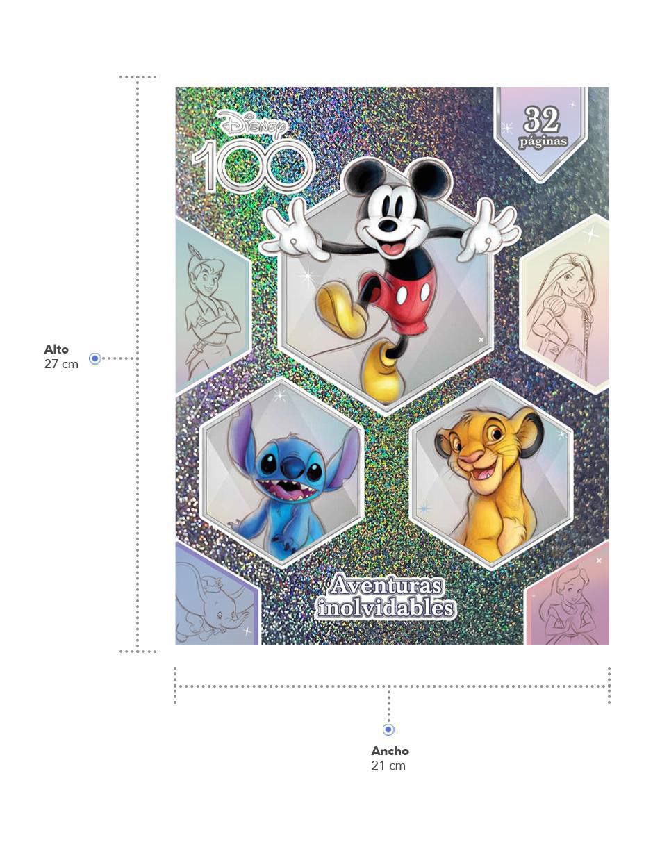 Libro para colorear con portada holográfica Disney 100 Clásicos de