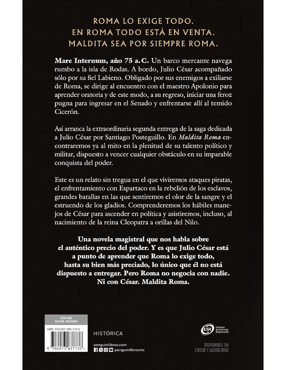 Libro Maldita Roma de Santiago Posteguillo 2