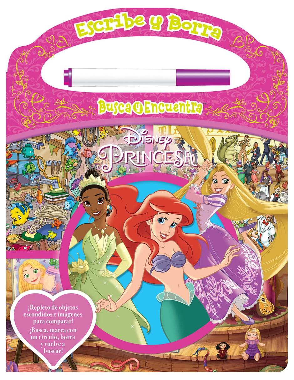 Libro Escribe y borra. Busca y encuentra Disney princesa de Pi Kids