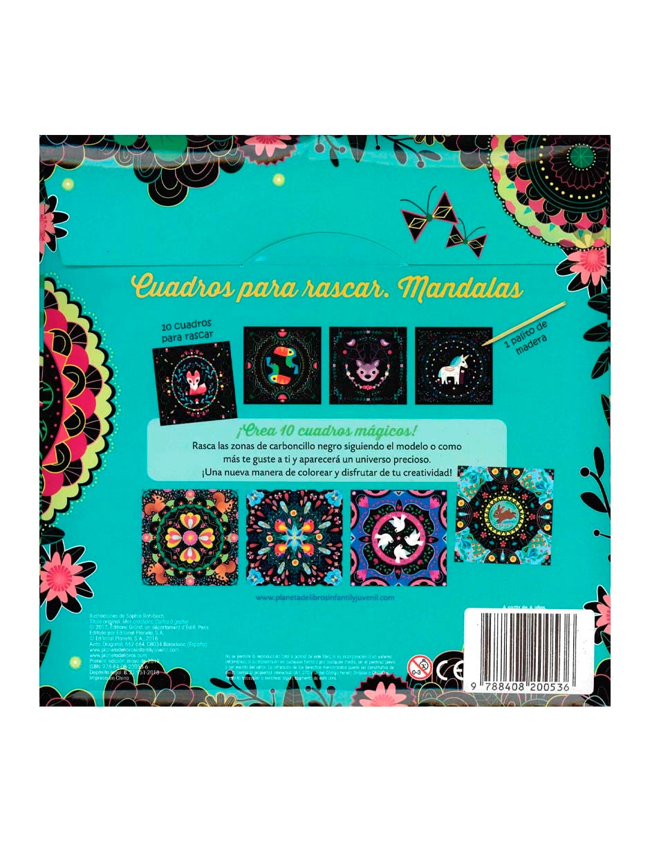 Libro Creactivity cuadros para rascar mandalas de 2