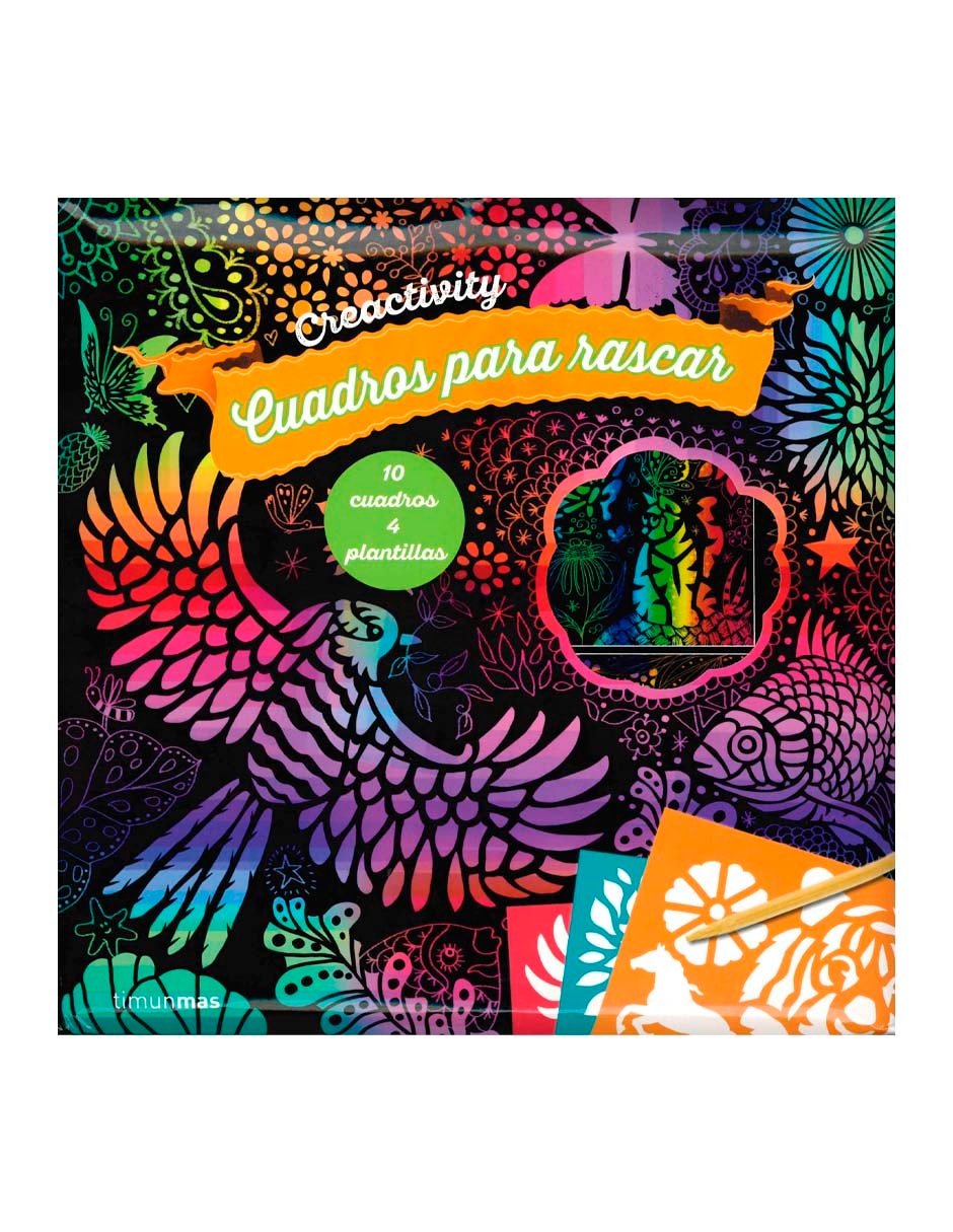 Libro Creactivity cuadros para rascar arco iris de