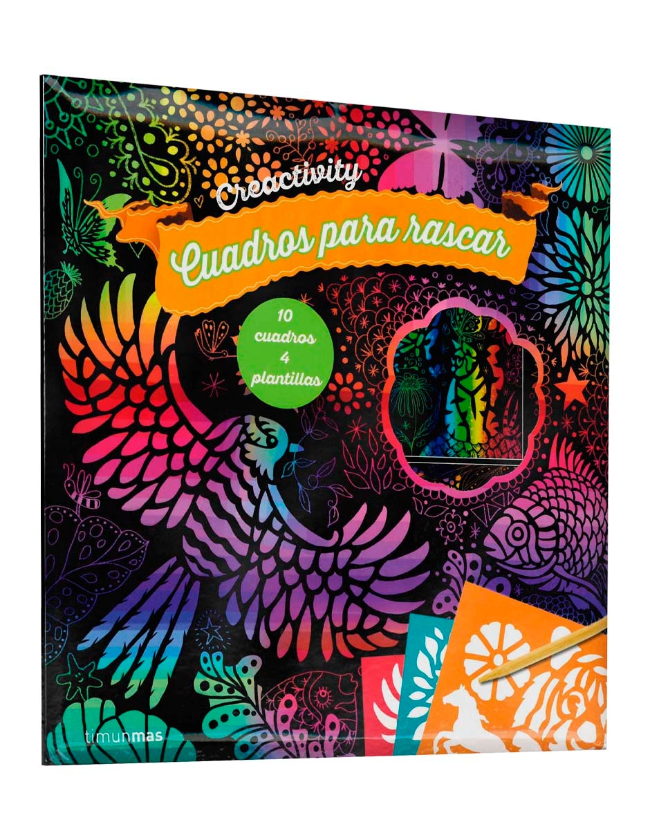 Libro Creactivity cuadros para rascar arco iris de 3
