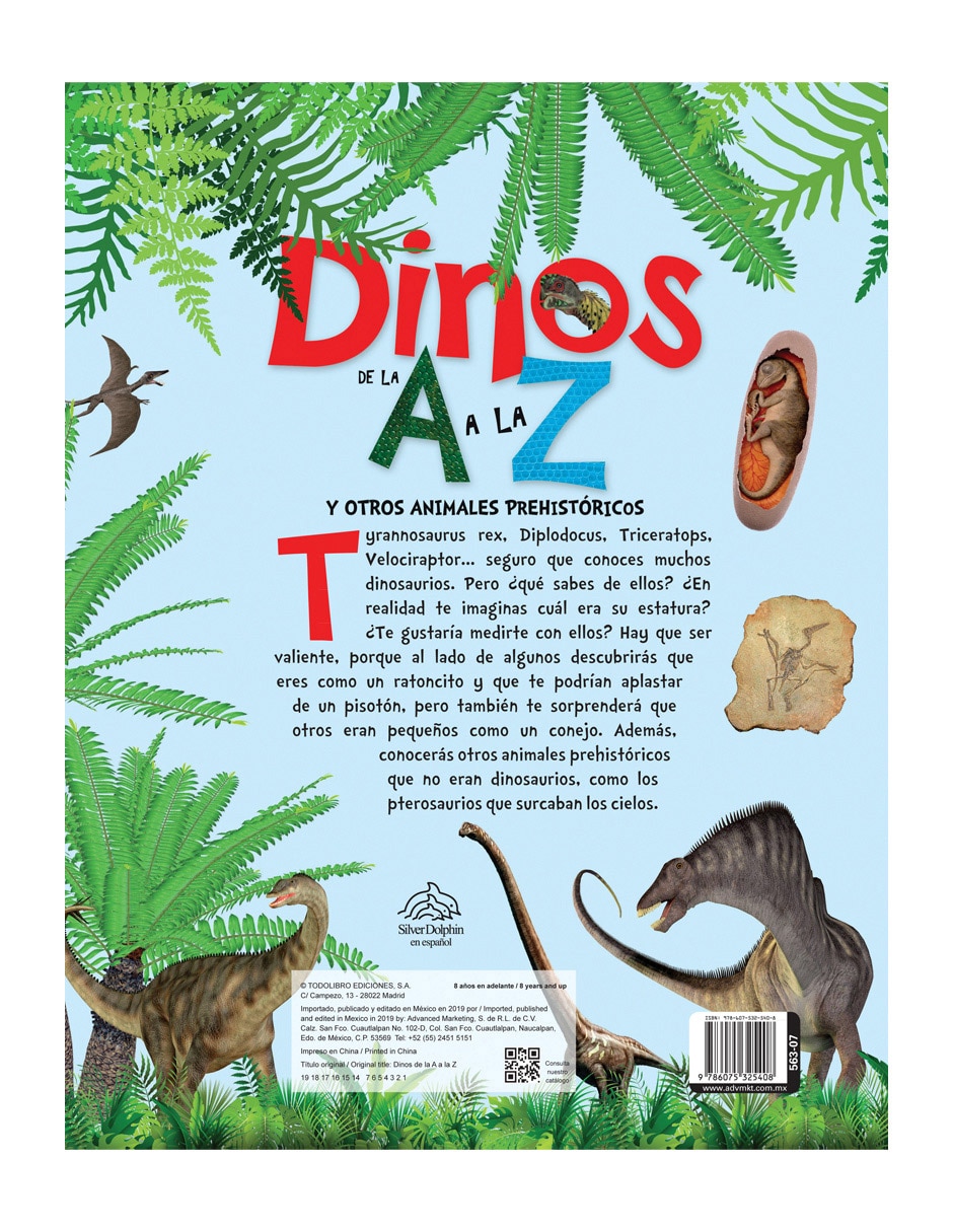 Dinos de la A a la Z y otros animales prehistoricos de Silver Dolphin